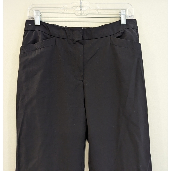 Armani Black Wool Flat Front Straight Leg Dress Pants Size 6 - Picture 2 of 9